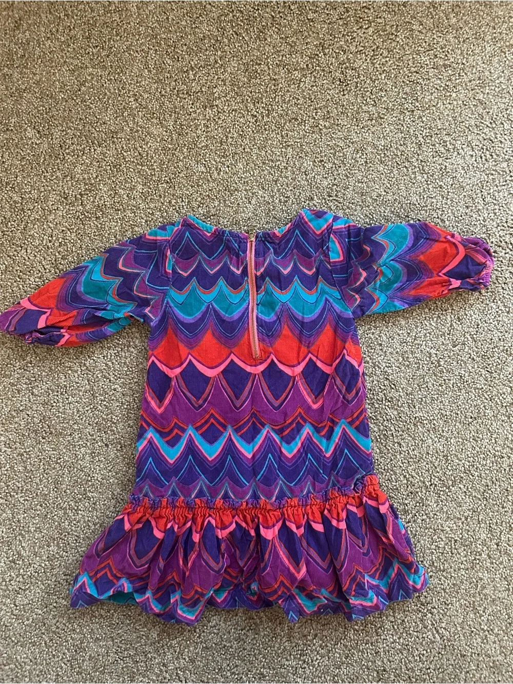 GAP Purple Chevron Ruffle Hem Dress